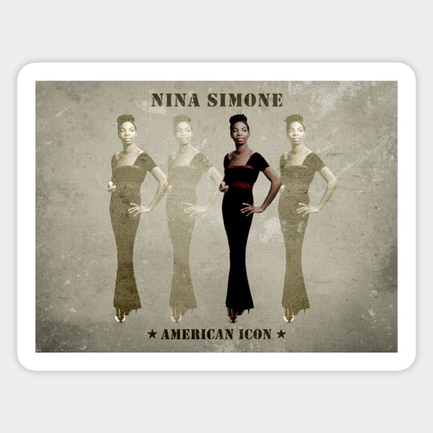 Nina Simone - American Icon Sticker by PLAYDIGITAL2020